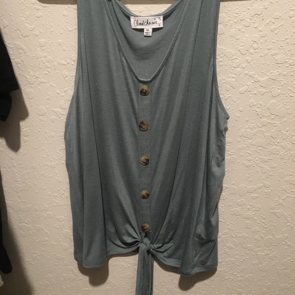 tank top with buttons & tie